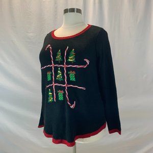 Christmas Sweater - Candy Cane Xmas Tic-Tac-Toe